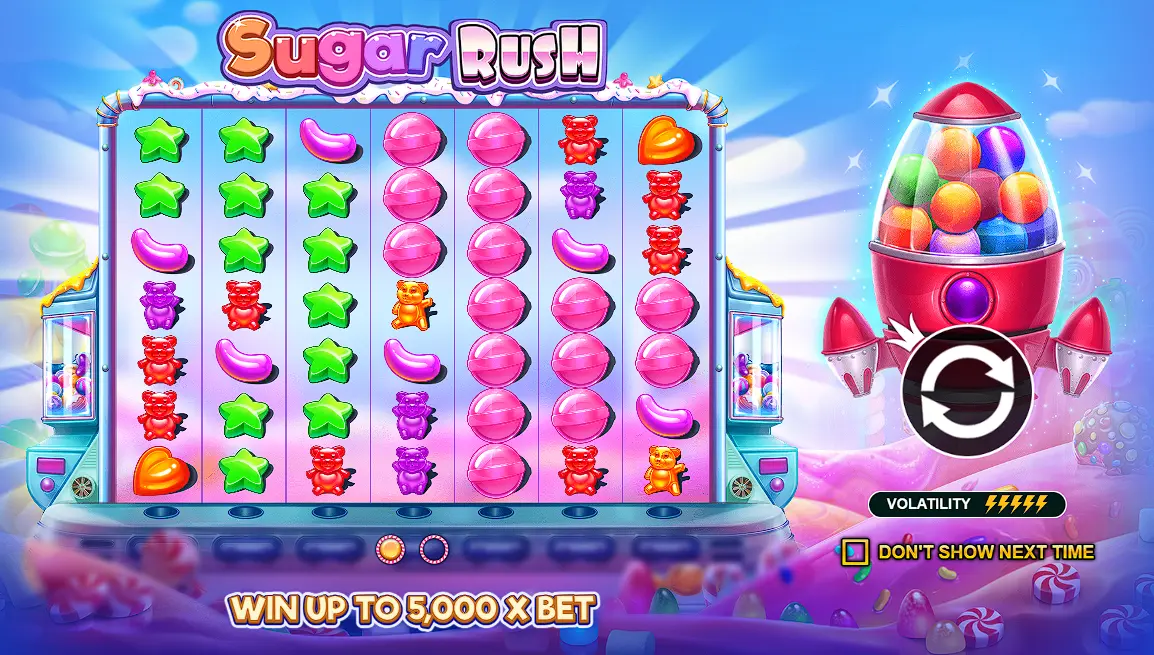 Sugar rush game view.
